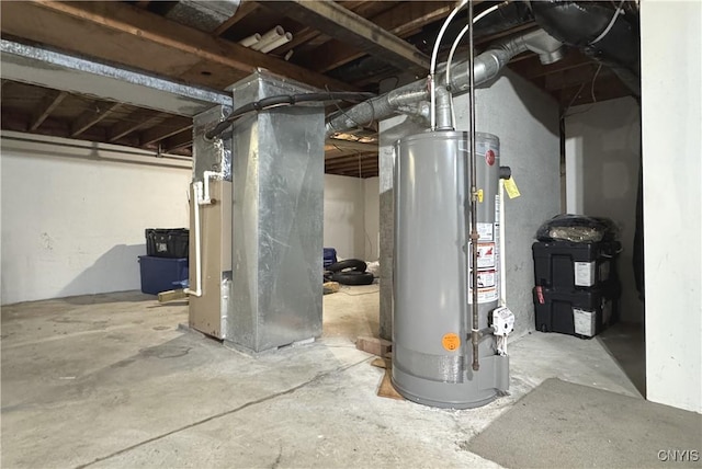 utilities featuring water heater and heating unit