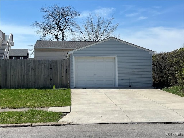59 Park Ave, Tonawanda-City, NY 14150 - detached garage with concrete driveway and fence