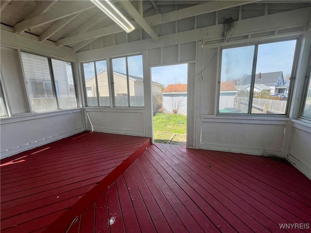 59 Park Ave, Tonawanda-City, NY 14150 - unfurnished sunroom featuring beamed ceiling