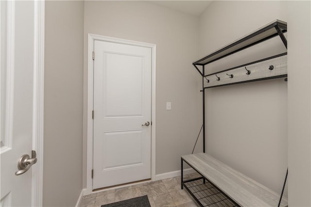 mudroom with baseboards