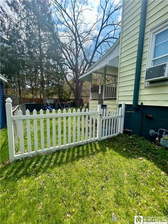 view of yard with fence