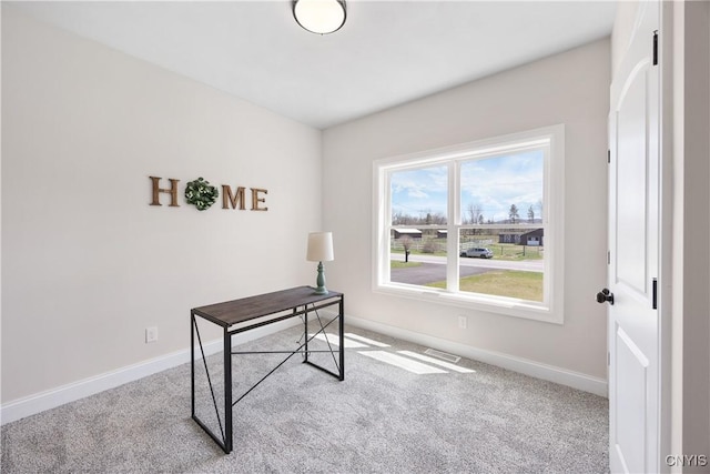 7717 Roberts St, Lenox, NY 13032 - office featuring baseboards, visible vents, and carpet floors