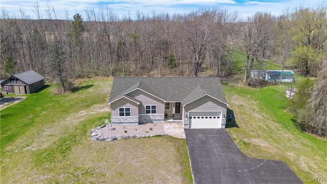 7717 Roberts St, Lenox, NY 13032 - bird's eye view featuring a view of trees