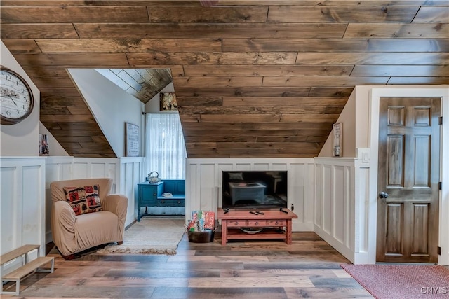 5410 N Shore Rd, Greig, NY 13312 - additional living space featuring vaulted ceiling, wooden ceiling, and wood finished floors