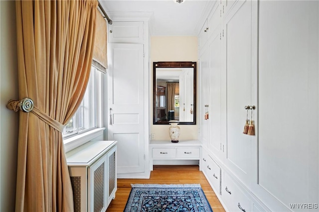 mudroom featuring light wood-style flooring