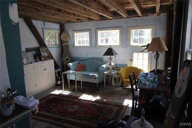sitting room featuring wood finished floors