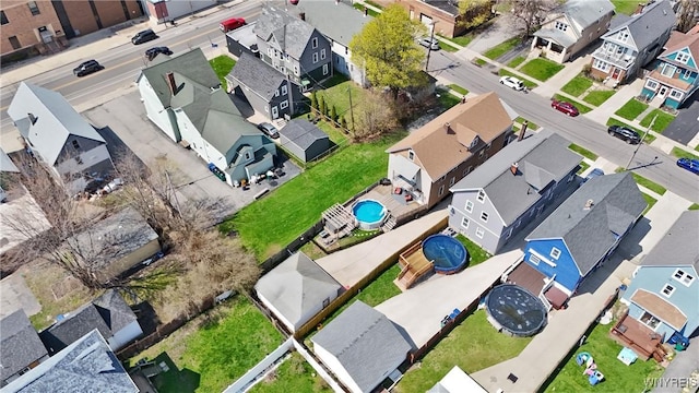 aerial view featuring a residential view