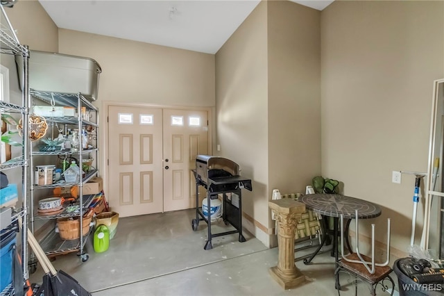 entrance foyer with concrete flooring