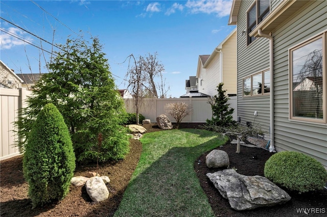 view of yard featuring fence