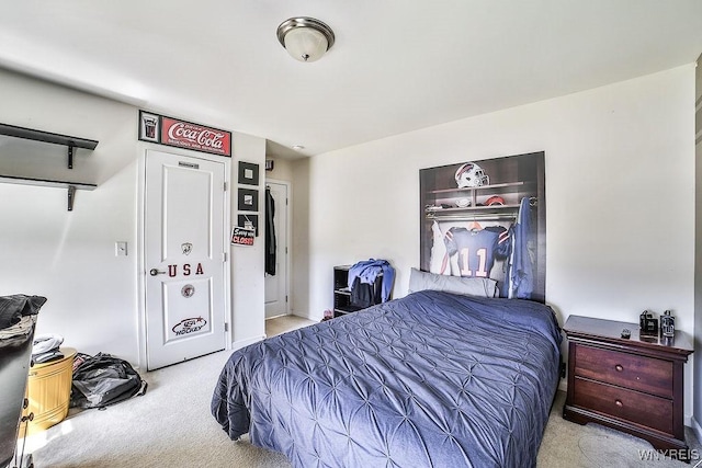 bedroom featuring carpet