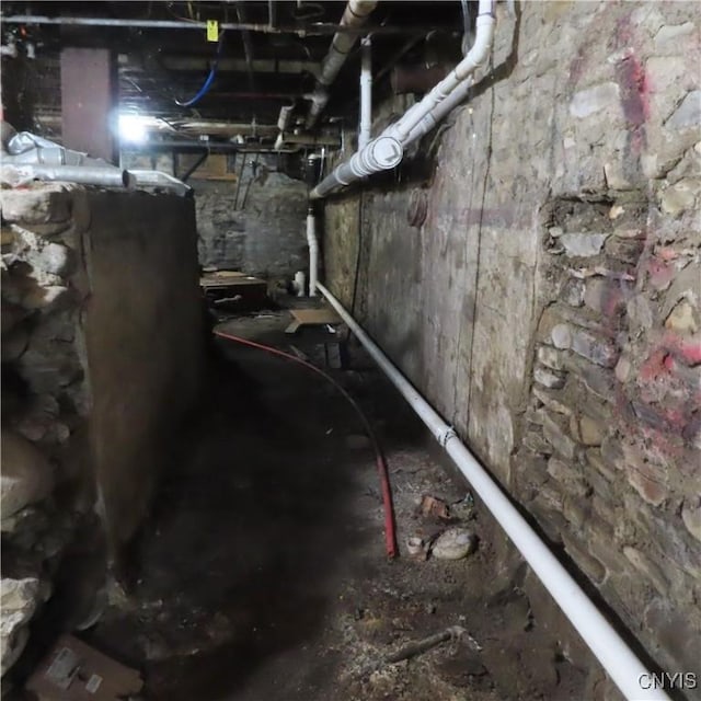 view of unfinished below grade area