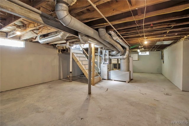 below grade area with stairs