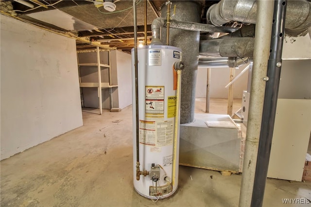 utilities featuring gas water heater