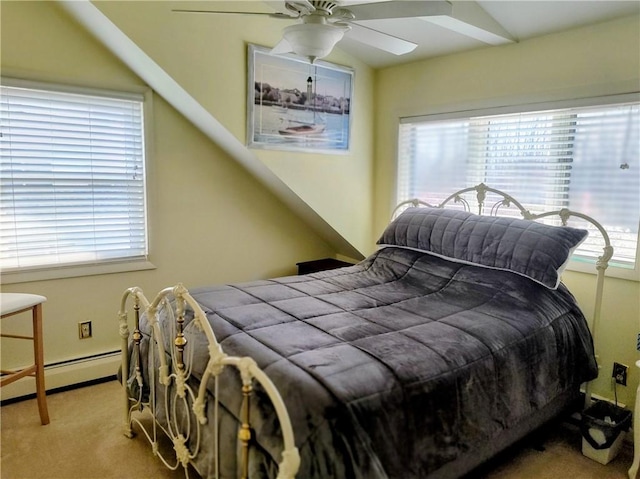 bedroom featuring carpet and ceiling fan