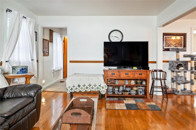 2481 County Road 20, Phelps, NY 14432 - living area featuring hardwood / wood-style floors and baseboards