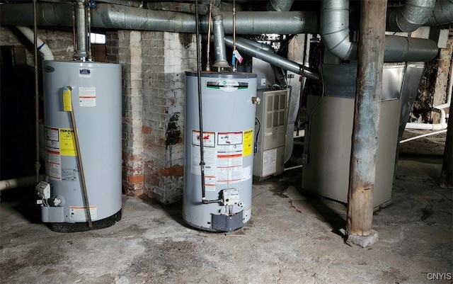 utility room with water heater