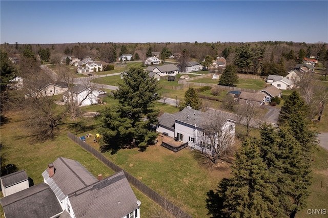 aerial view featuring a residential view