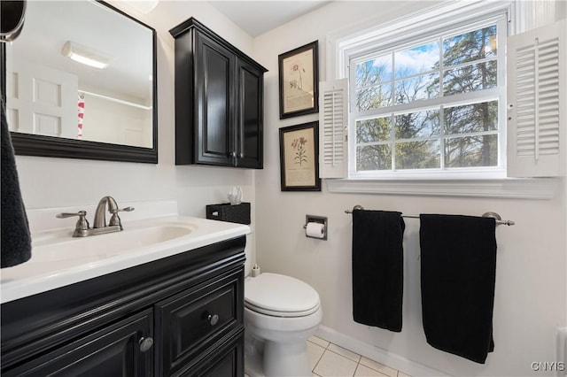 422 Salt Springs Rd, Manlius, NY 13066 - full bath featuring toilet, tile patterned flooring, vanity, and a shower with shower curtain
