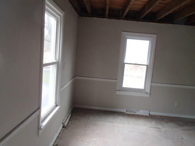 empty room featuring visible vents
