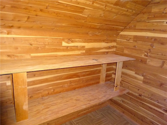 view of sauna