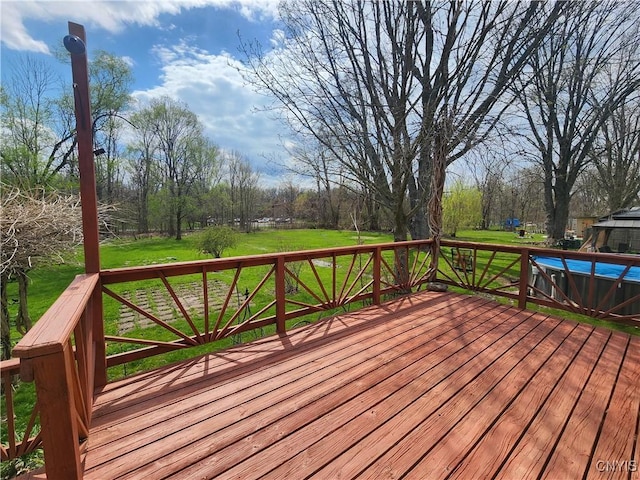 deck with a lawn