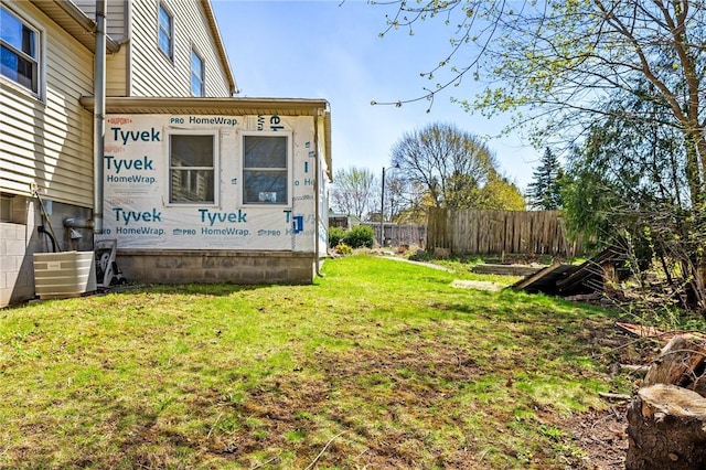 view of yard with fence