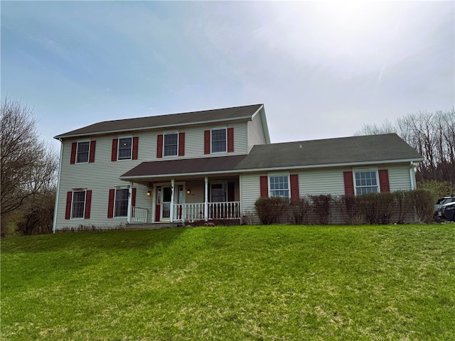 5876 Clearview Ln, Alfred, NY 14803 - view of front facade featuring covered porch and a front lawn