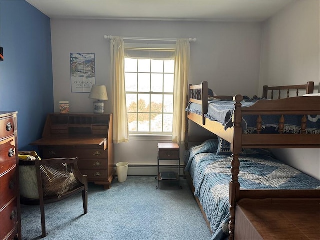 5876 Clearview Ln, Alfred, NY 14803 - bedroom featuring a baseboard heating unit, carpet floors, and multiple windows
