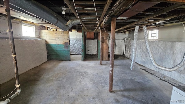 basement with a wealth of natural light
