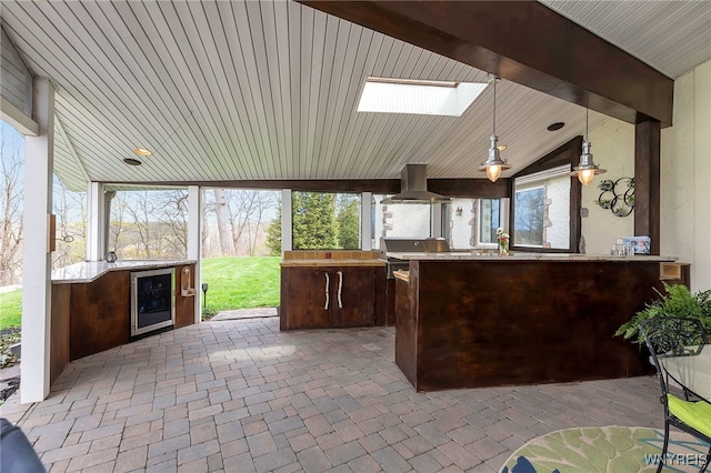 4482 Lower River Rd, Lewiston, NY 14092 - view of patio featuring an outdoor kitchen and wine cooler