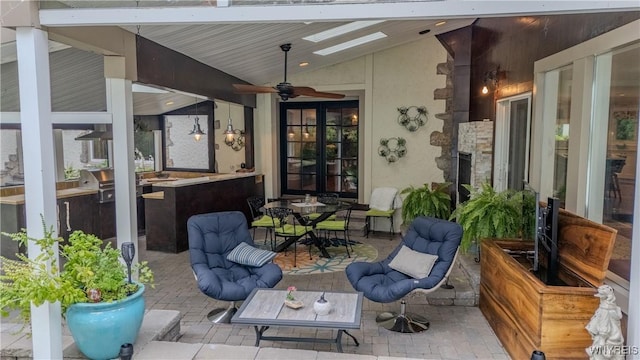 4482 Lower River Rd, Lewiston, NY 14092 - view of patio / terrace featuring ceiling fan and outdoor dining area