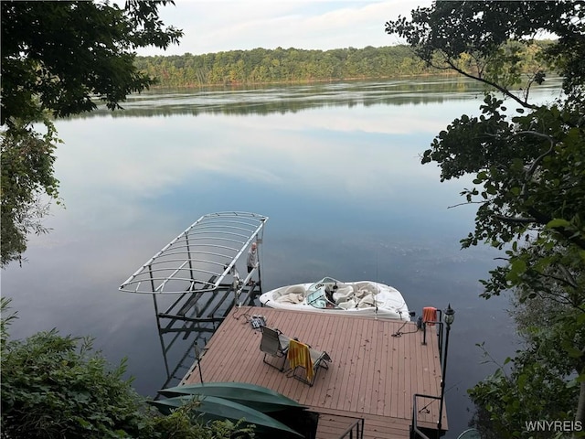 4482 Lower River Rd, Lewiston, NY 14092 - dock featuring a forest view and a water view