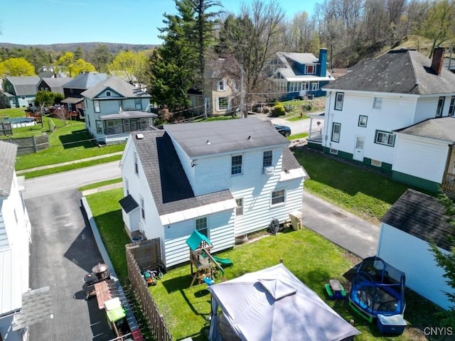 aerial view with a residential view