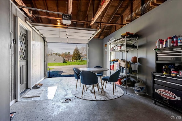 garage featuring a garage door opener