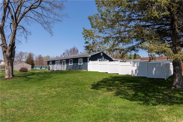 view of yard with fence