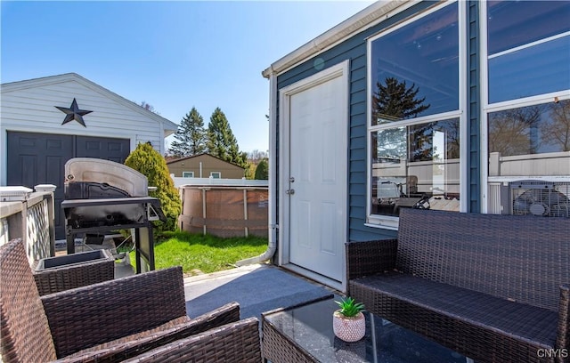 view of patio featuring outdoor lounge area