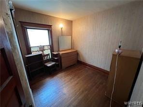 675 Northumberland Ave, Buffalo, NY 14215 - office area with baseboards and wood finished floors