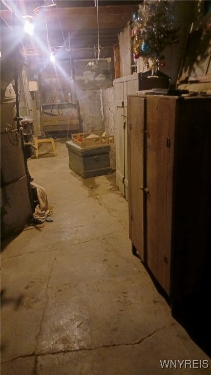 view of unfinished below grade area