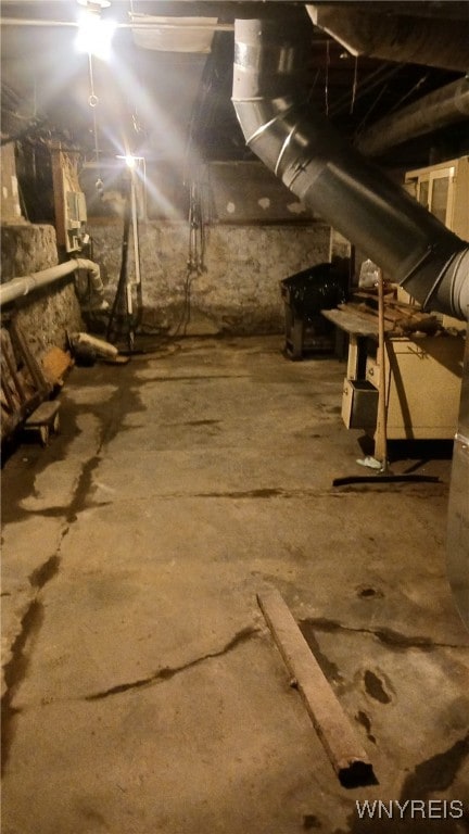 view of unfinished below grade area