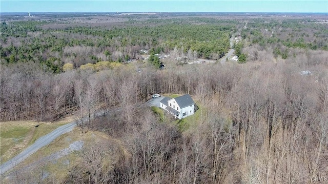 bird's eye view with a view of trees