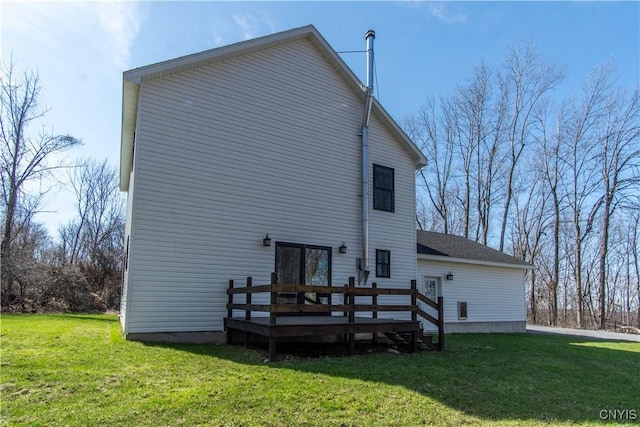 30372 Hadley Rd, Rutland, NY 13612 - rear view of house with a yard and a deck