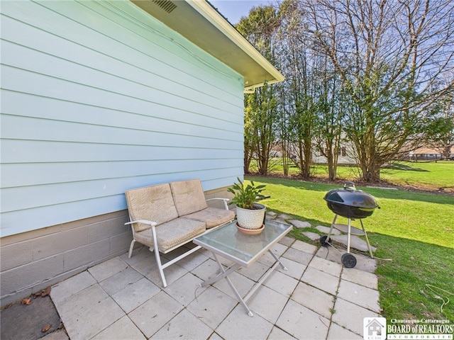 view of patio with area for grilling