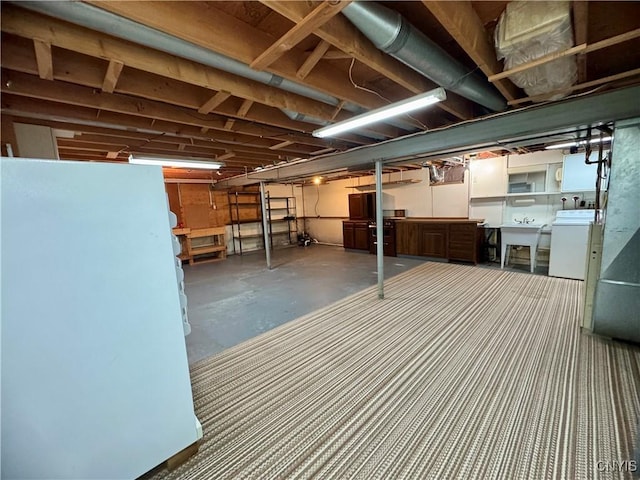 4969 Look Kinney Cir, Clay, NY 13088 - unfinished basement with washer / dryer