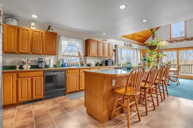 394 Nersesian Rd, Otsego, NY 13348 - kitchen featuring stainless steel microwave, dishwasher, a healthy amount of sunlight, and vaulted ceiling