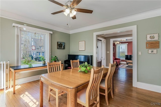 117 Proctor Blvd, Utica, NY 13501 - dining area featuring wood finished floors, ceiling fan, and plenty of natural light