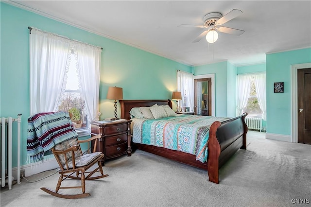 117 Proctor Blvd, Utica, NY 13501 - bedroom with carpet flooring, radiator, and crown molding