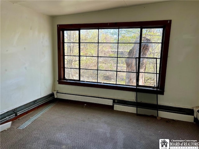 unfurnished room featuring carpet