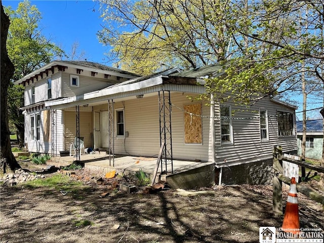 exterior space with covered porch
