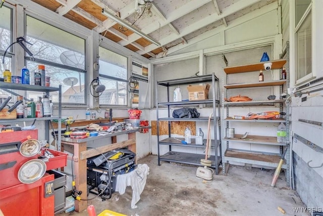 view of storage area