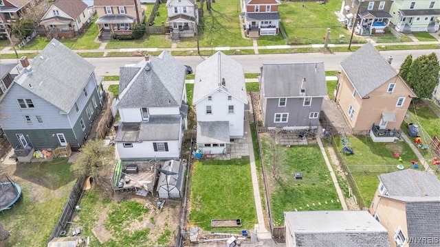 aerial view with a residential view